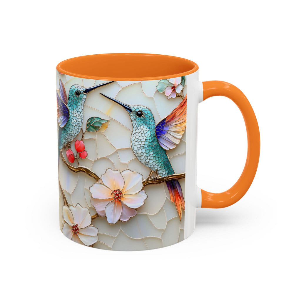 LELORESTORE Hummingbird Stained Glass Mug Floral Coffee Cup