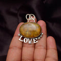Handmade Neelite Gemstone Love Pendant, 925 Sterling Silver Necklace