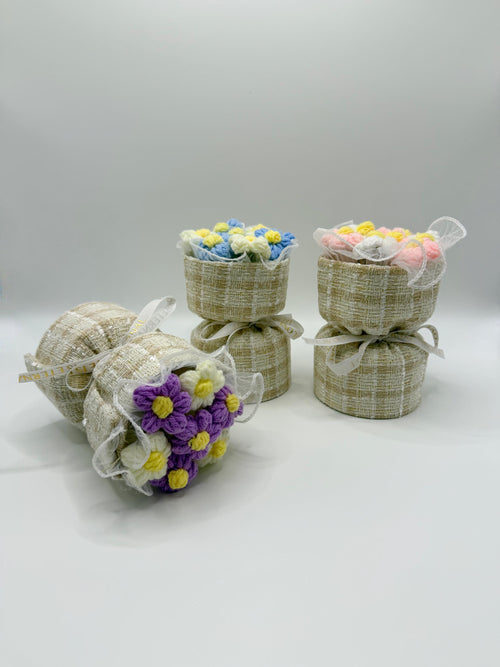 CrochetRecipe Handmade Crochet Mini Bouquet Cotton 8in