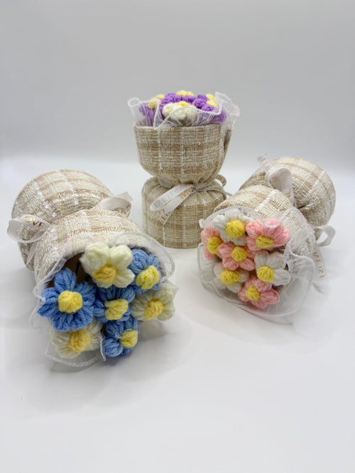 CrochetRecipe Handmade Crochet Mini Bouquet Cotton 8in