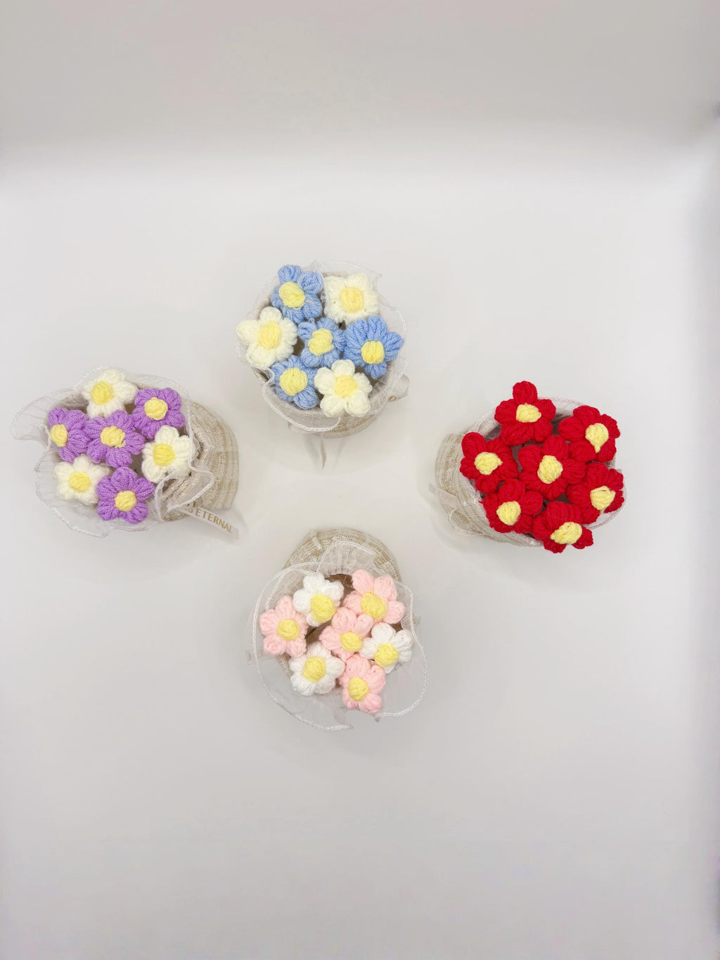 CrochetRecipe Handmade Crochet Mini Bouquet Cotton 8in