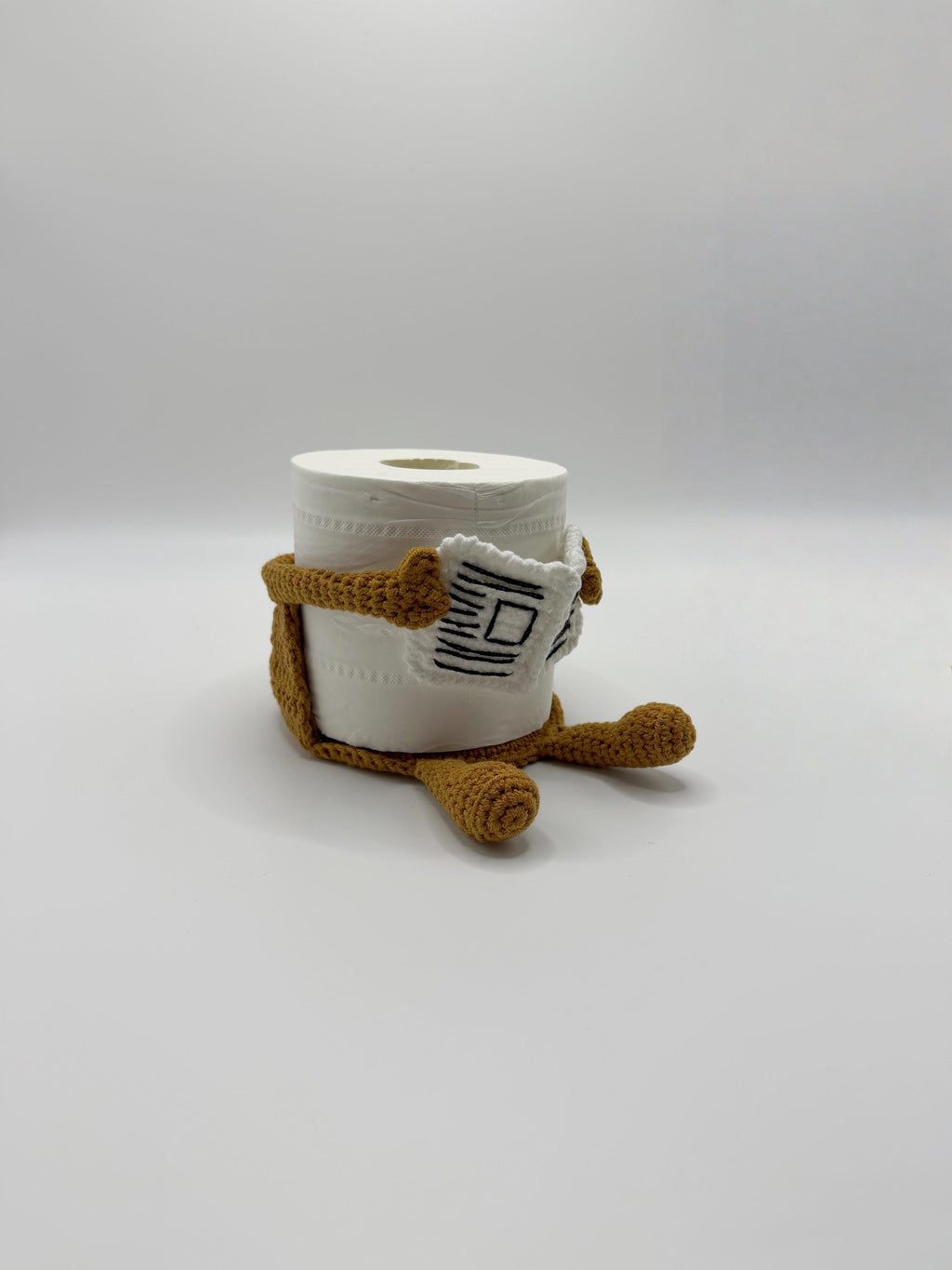 CrochetRecipe Handmade Crochet Toilet Paper Holder Reading Man