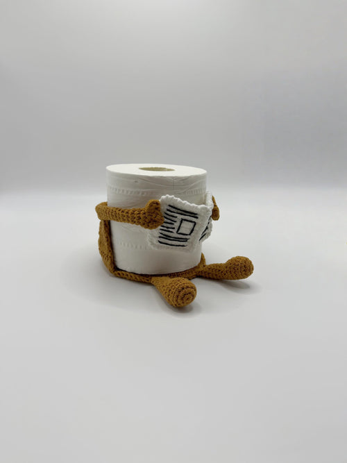 CrochetRecipe Handmade Crochet Toilet Paper Holder Reading Man