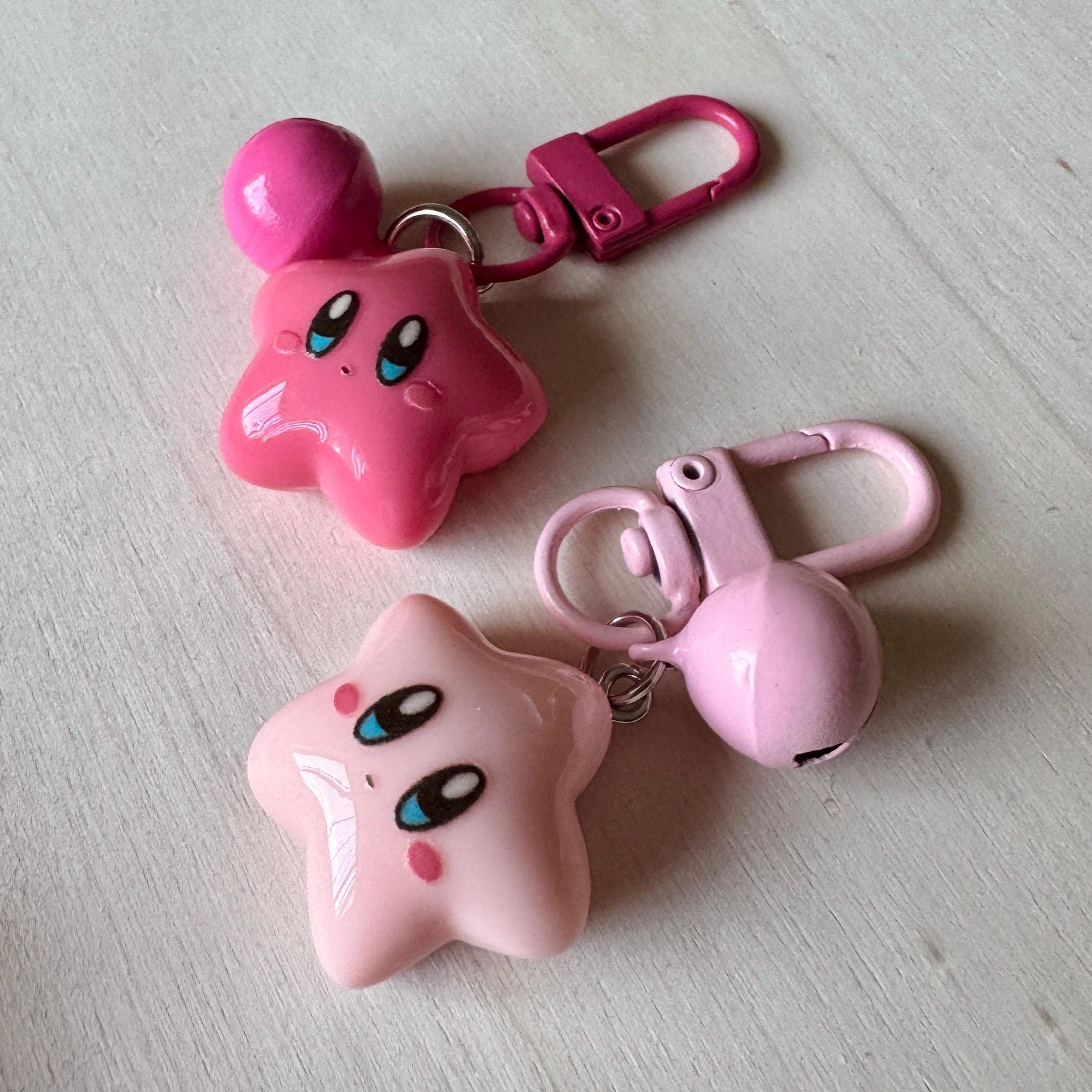 VanillaStarCafe Smiling Kirby Charm Acrylic Plastic 1in