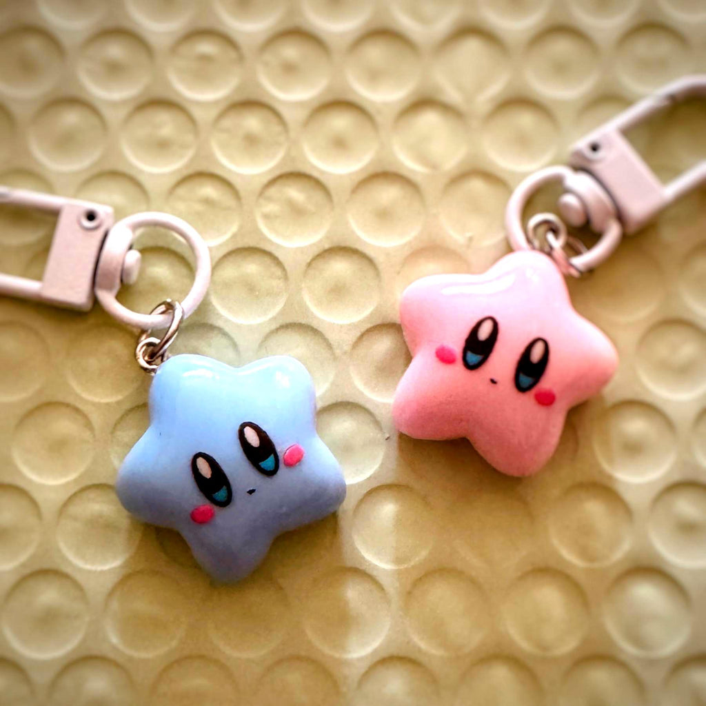 VanillaStarCafe Smiling Kirby Charm Acrylic Plastic 1in