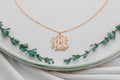 SilverGoldandRose Vine Monogram Necklace Personalized Initial Jewelry