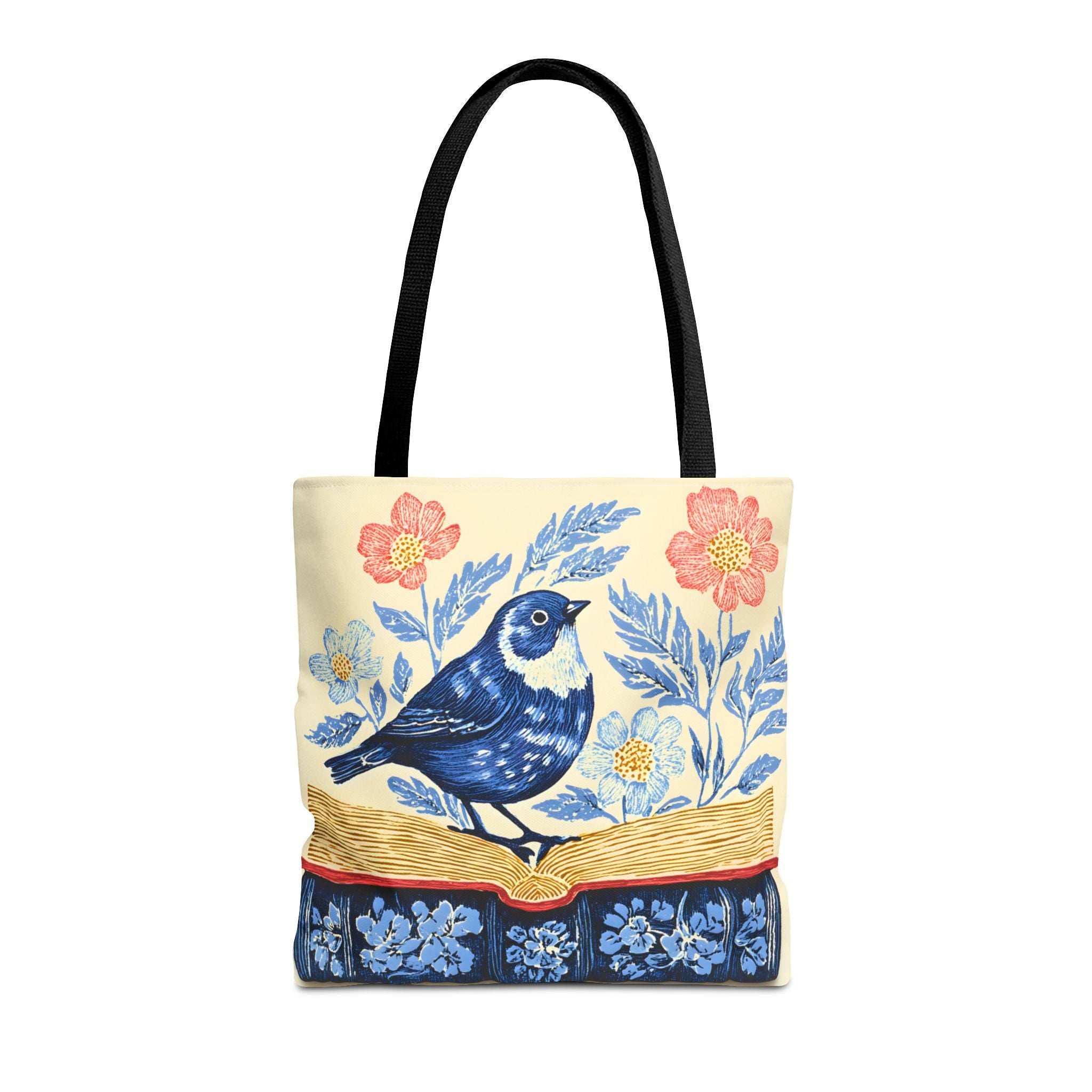 Bookish Wildflower Floral Tote Bag, Book Lover Gift for Readers