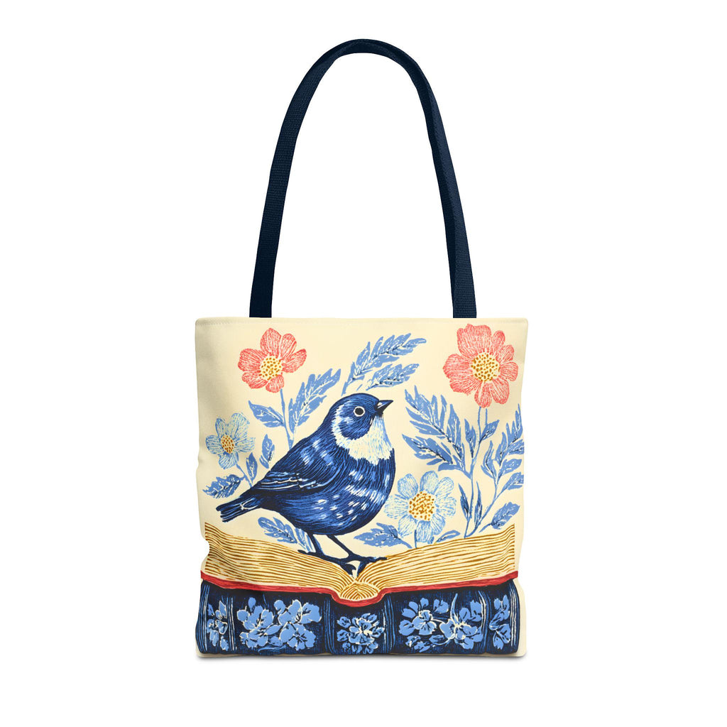 Bookish Wildflower Floral Tote Bag, Book Lover Gift for Readers