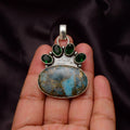 EkkJewels Copper Neon Apatite Gemstone Pendant 925 Sterling Silver Necklace