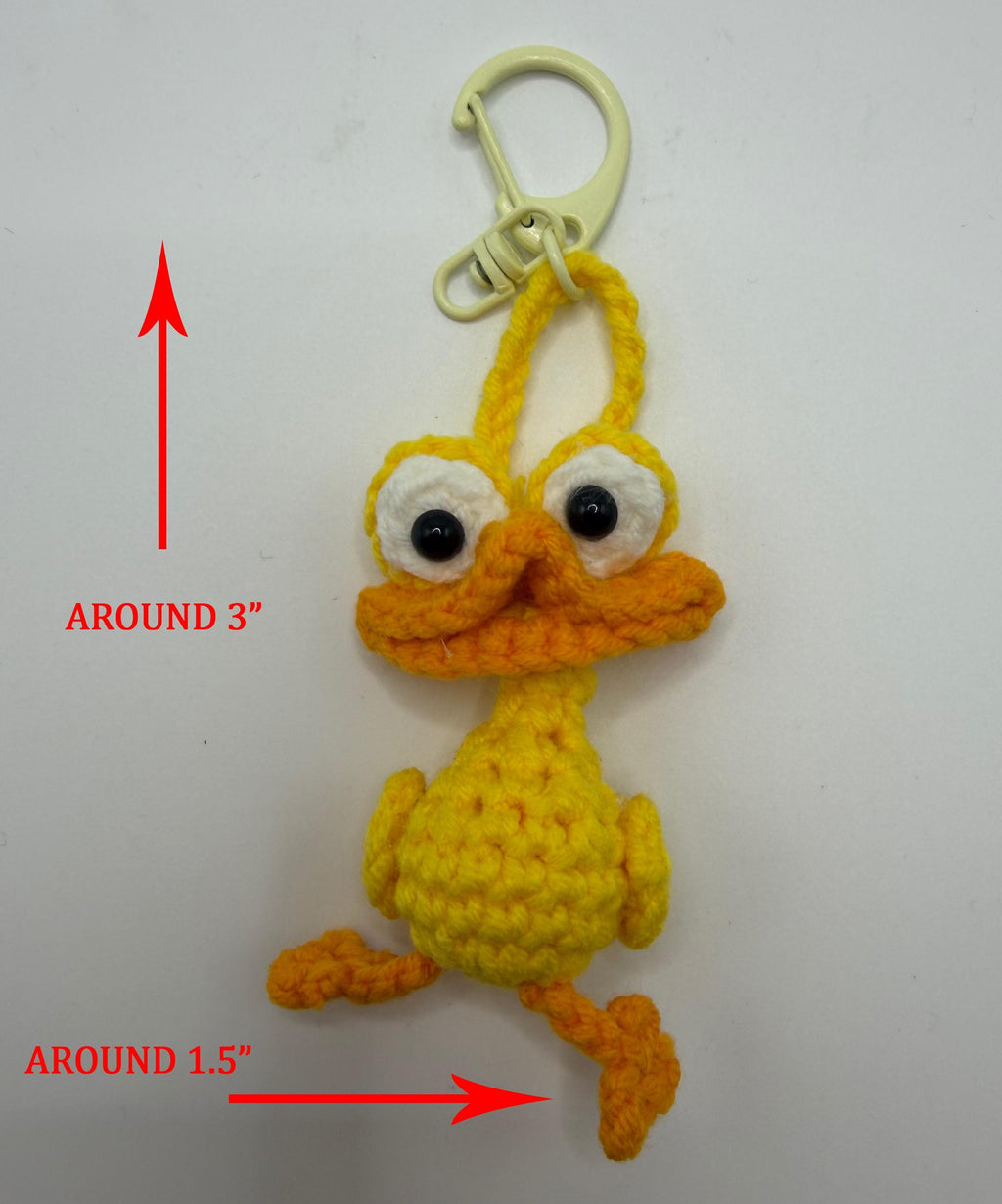 CrochetRecipe Handmade Crochet Pig Duck Keychain Rainbow