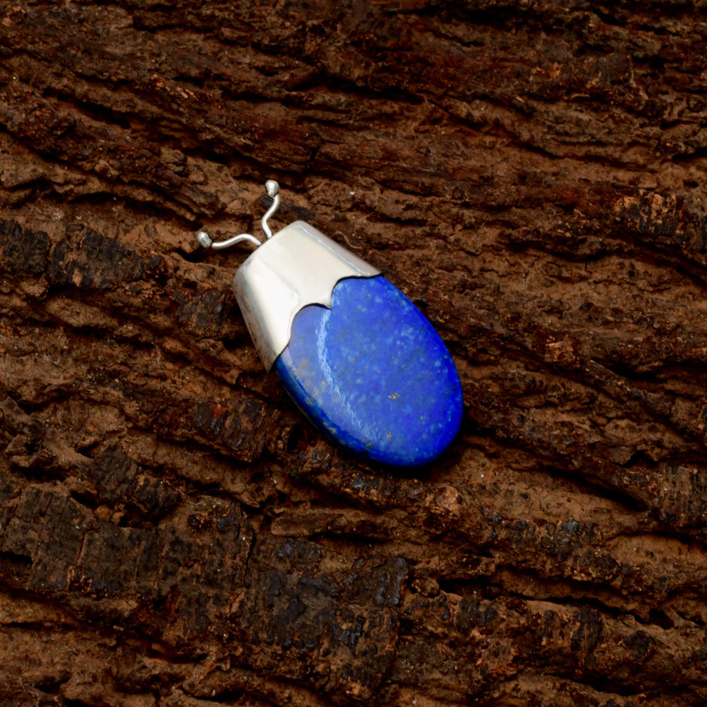 Lapis Lazuli Pendant Necklace: 925 Sterling Silver, Handmade Gemstone