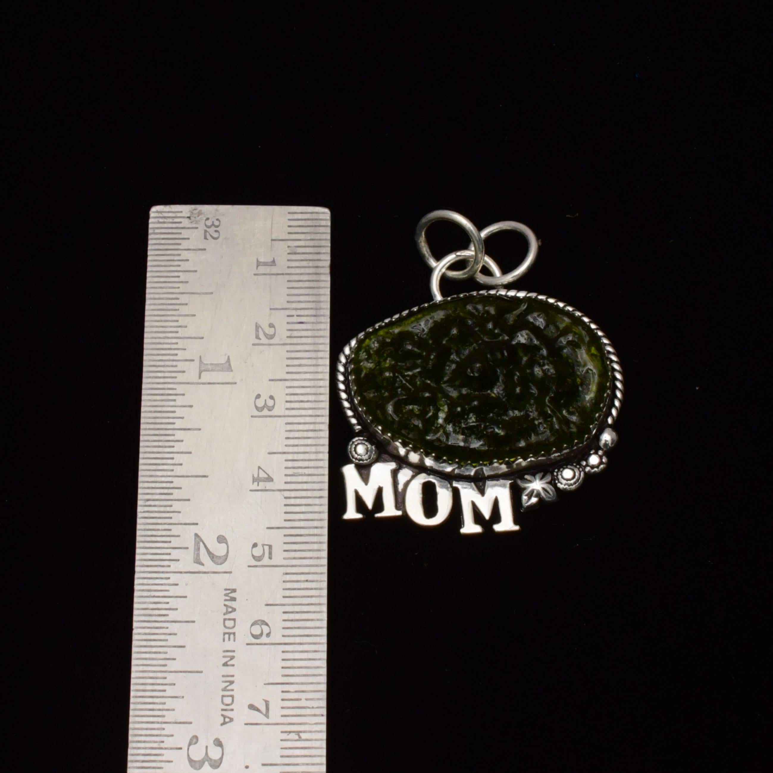 EkkJewels Handmade Moldavite Pendant 925 Sterling Silver Mom Necklace