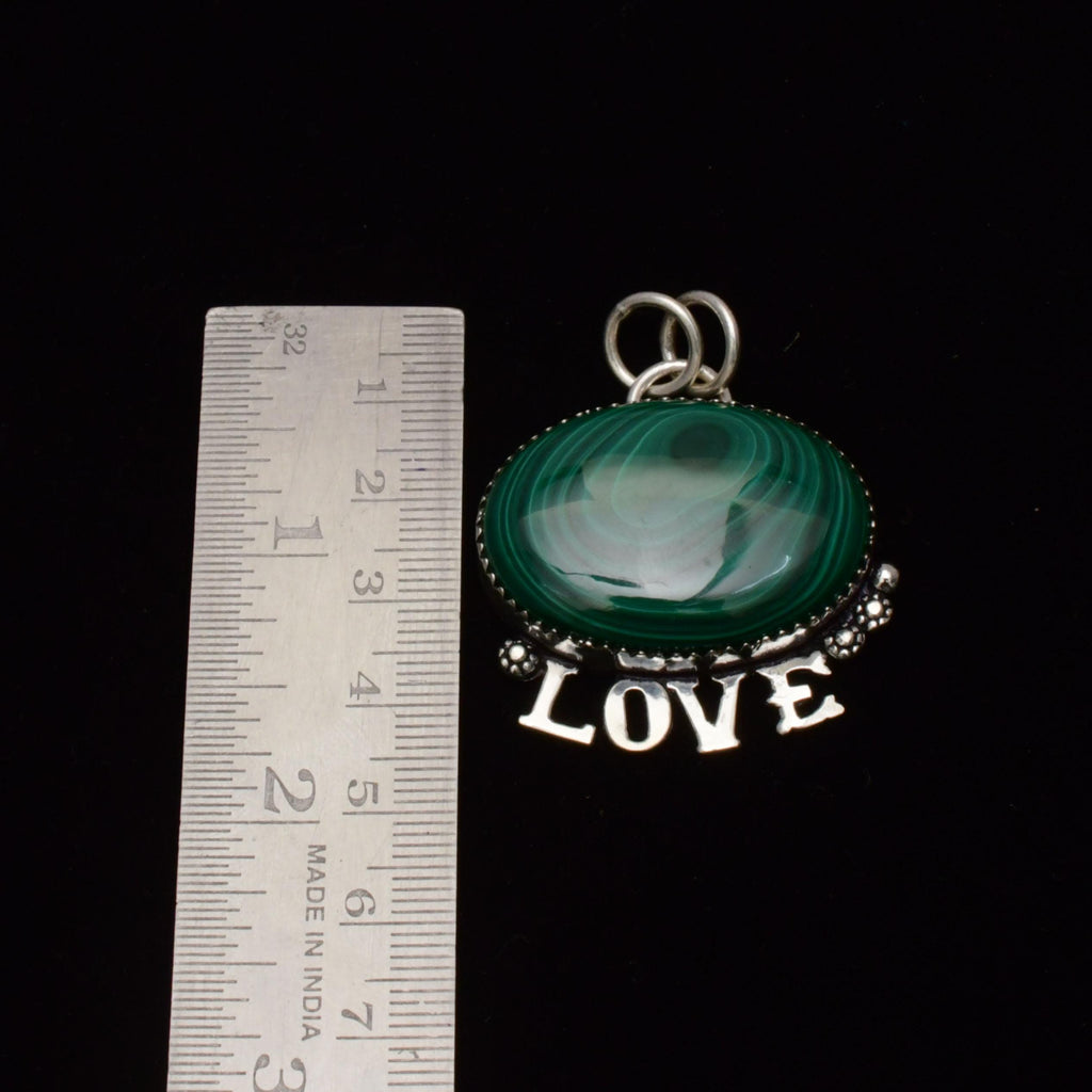 EkkJewels Handmade Malachite Gemstone Mom Pendant 925 Sterling Silver