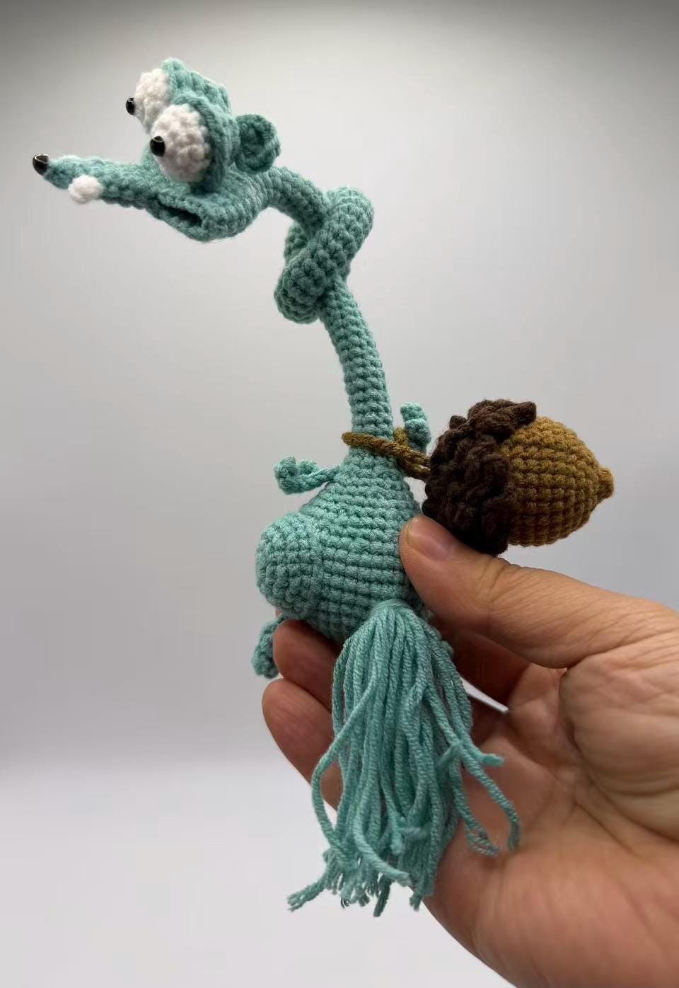 CrochetRecipe Handmade Long Neck Bag Charm Keychain 12in Cotton Sloth