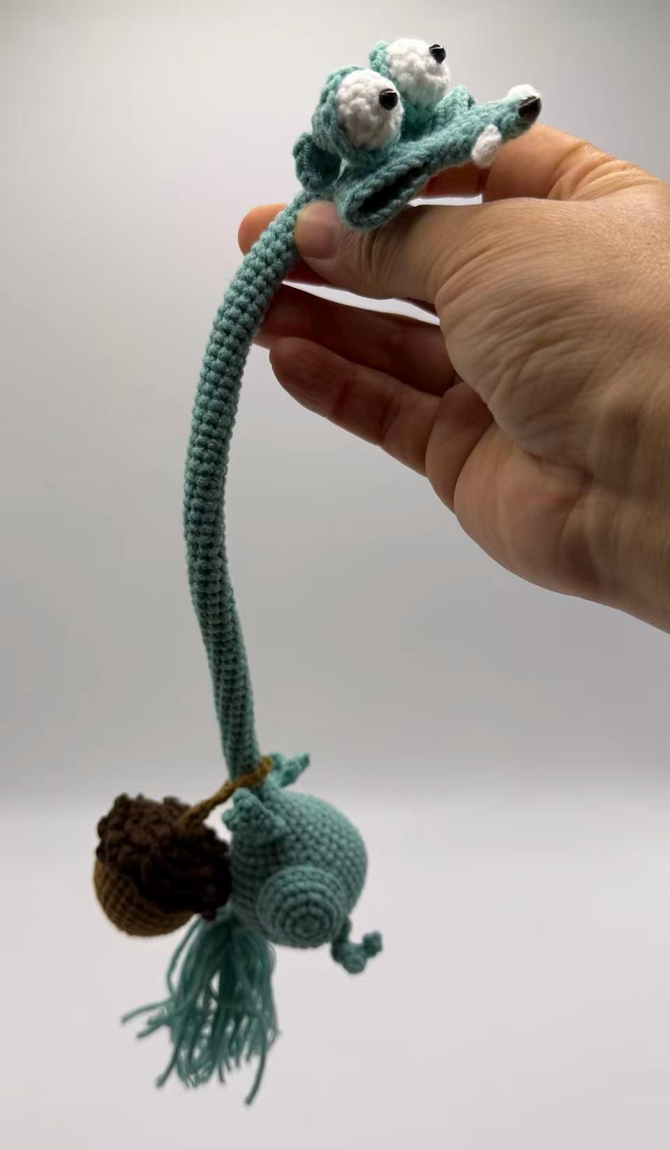 CrochetRecipe Handmade Long Neck Bag Charm Keychain 12in Cotton Sloth