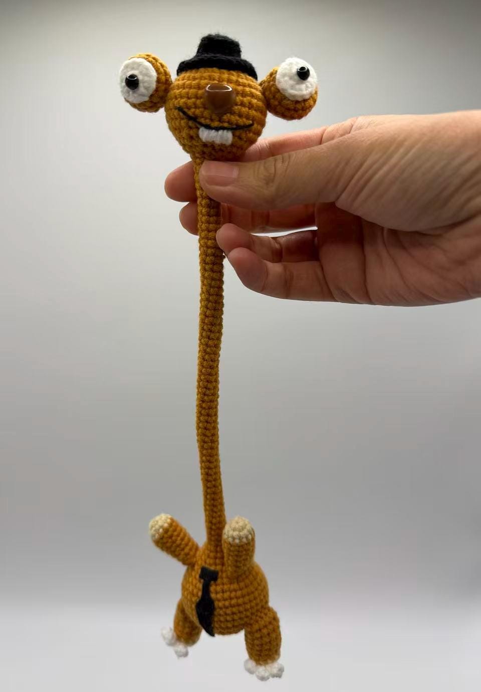 CrochetRecipe Handmade Long Neck Bag Charm Keychain 12in Cotton Sloth