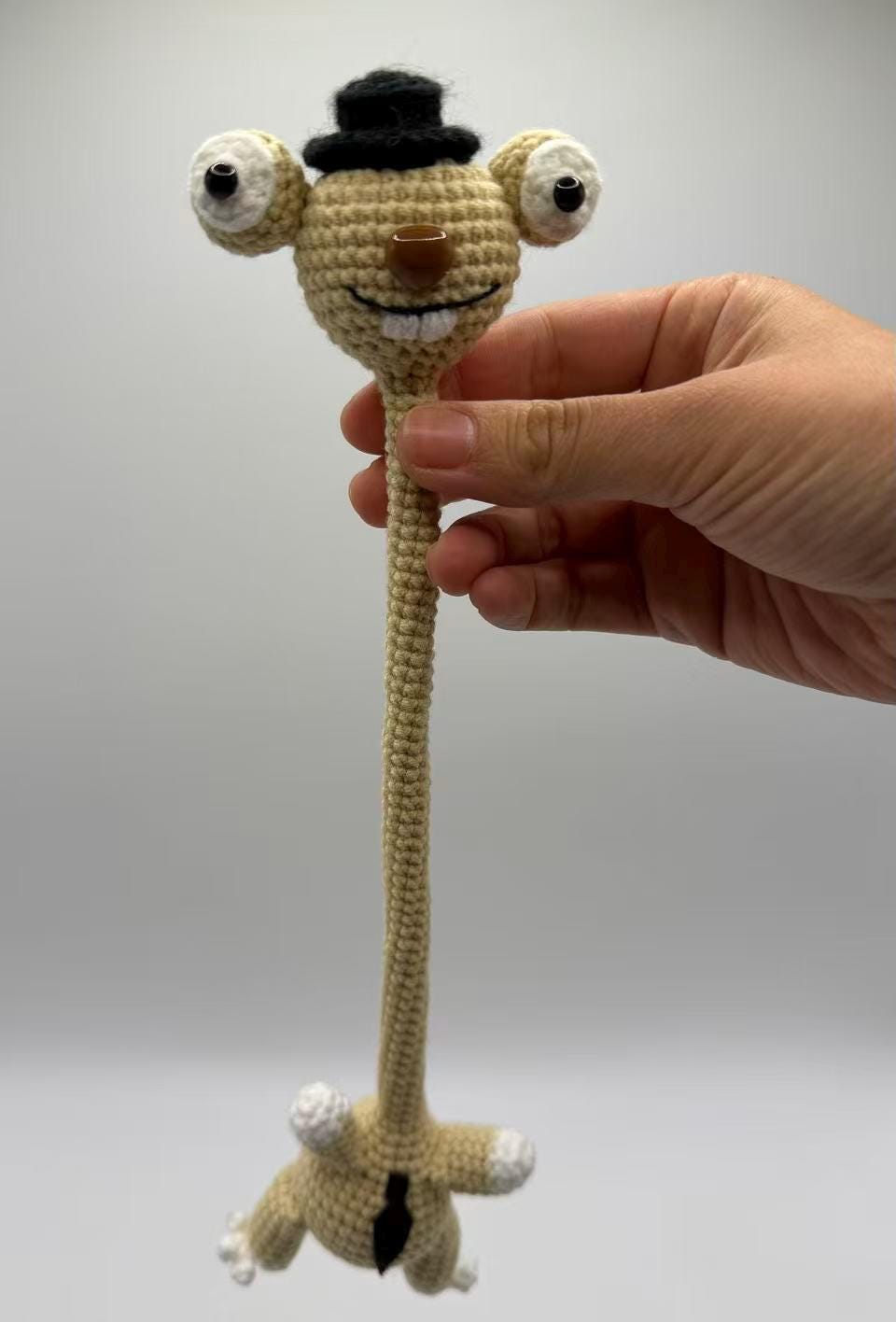 CrochetRecipe Handmade Long Neck Bag Charm Keychain 12in Cotton Sloth