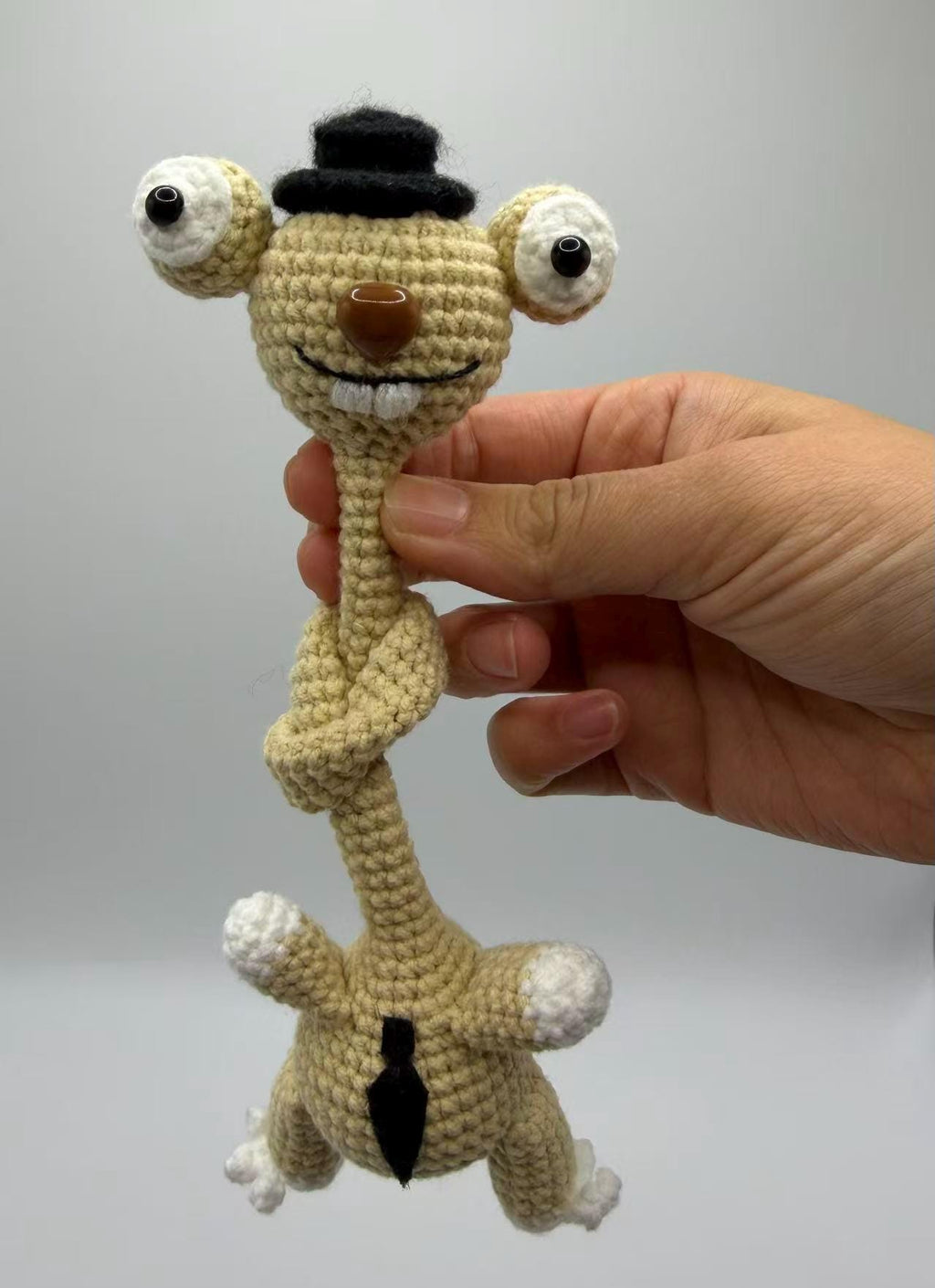 CrochetRecipe Handmade Long Neck Bag Charm Keychain 12in Cotton Sloth
