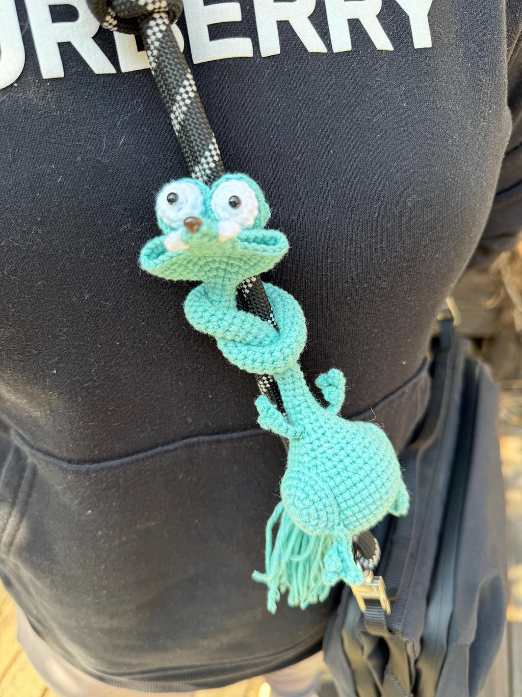 CrochetRecipe Handmade Long Neck Bag Charm Keychain 12in Cotton Sloth