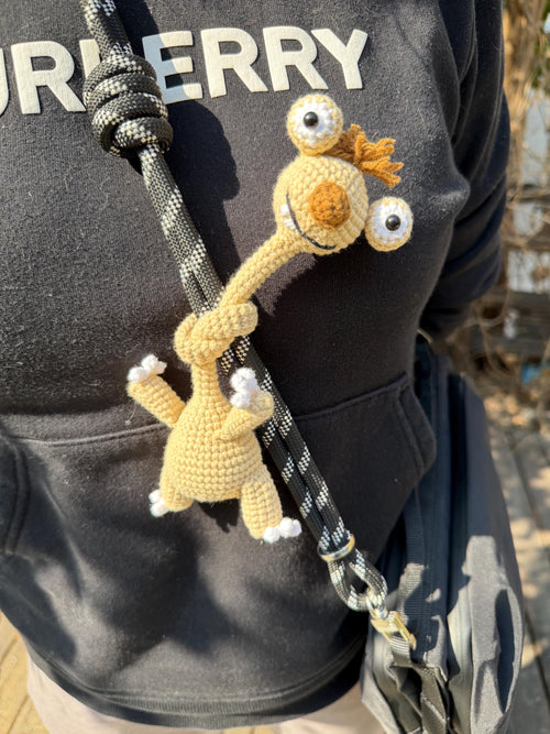 CrochetRecipe Handmade Long Neck Bag Charm Keychain 12in Cotton Sloth