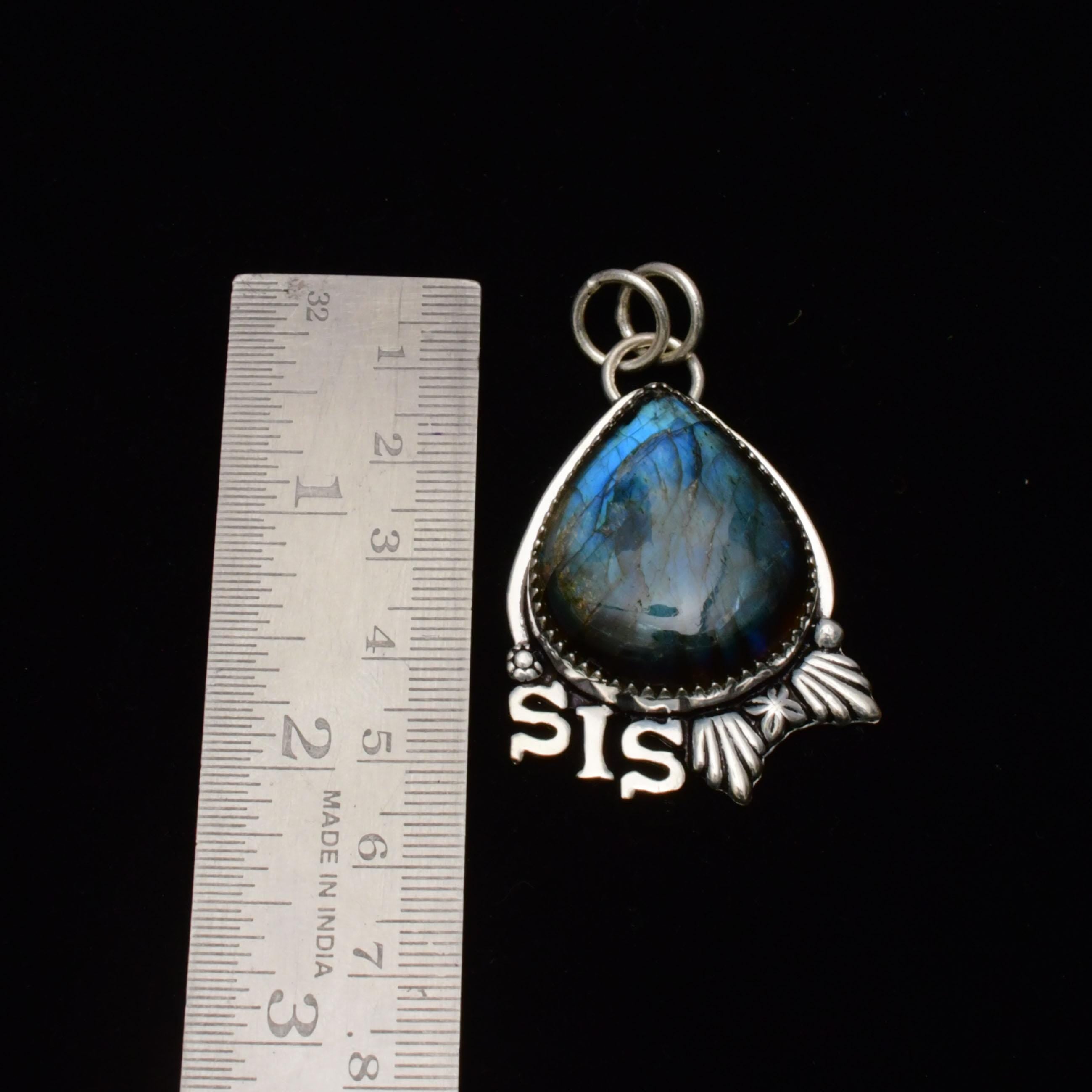 Labradorite Gemstone 925 Sterling Silver SIS Handmade Pendant Necklace