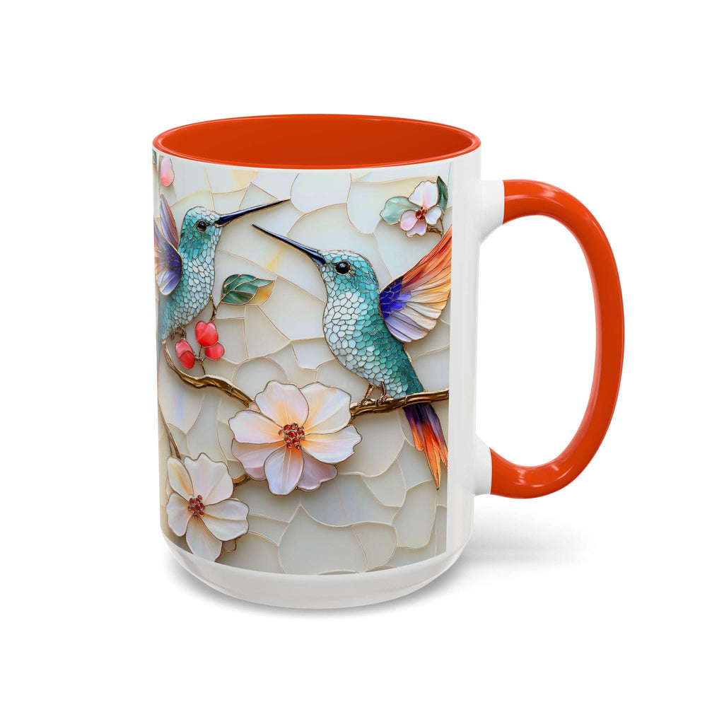 LELORESTORE Hummingbird Stained Glass Mug Floral Coffee Cup