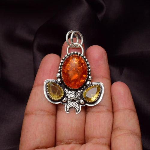 EkkJewels Baltic Amber 925 Sterling Silver Pendant Necklace Handmade Gemstone