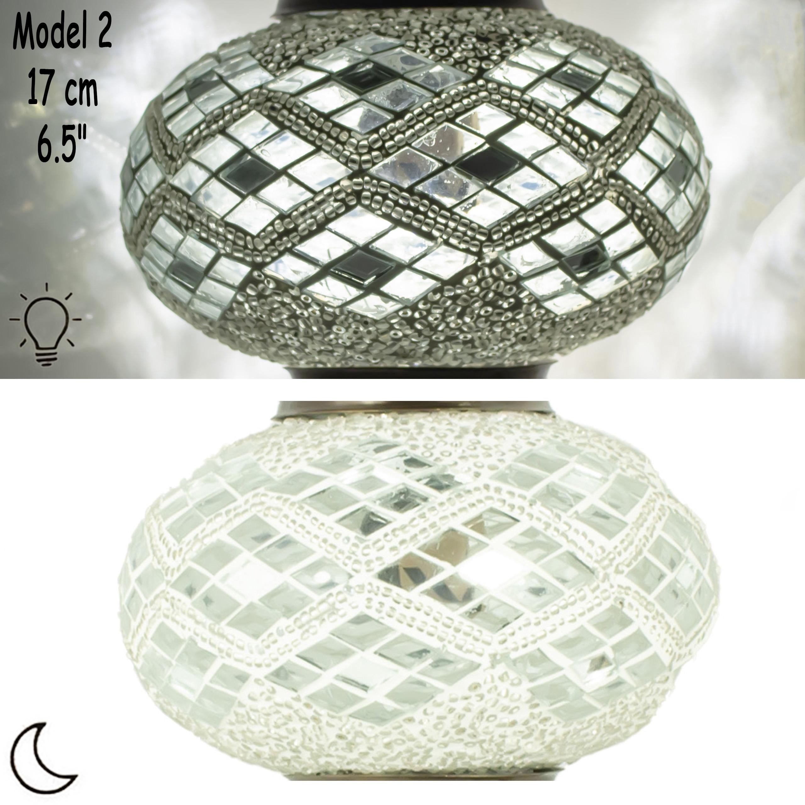 MoslandHome Handmade Turkish Mosaic Glass Lamp Globe 6.5in Replacement Shade