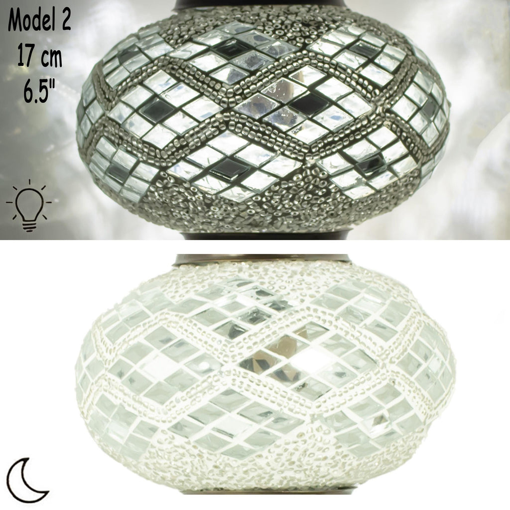 MoslandHome Turkish Mosaic Lamp Glass Replacement Globe 6.5in Handmade