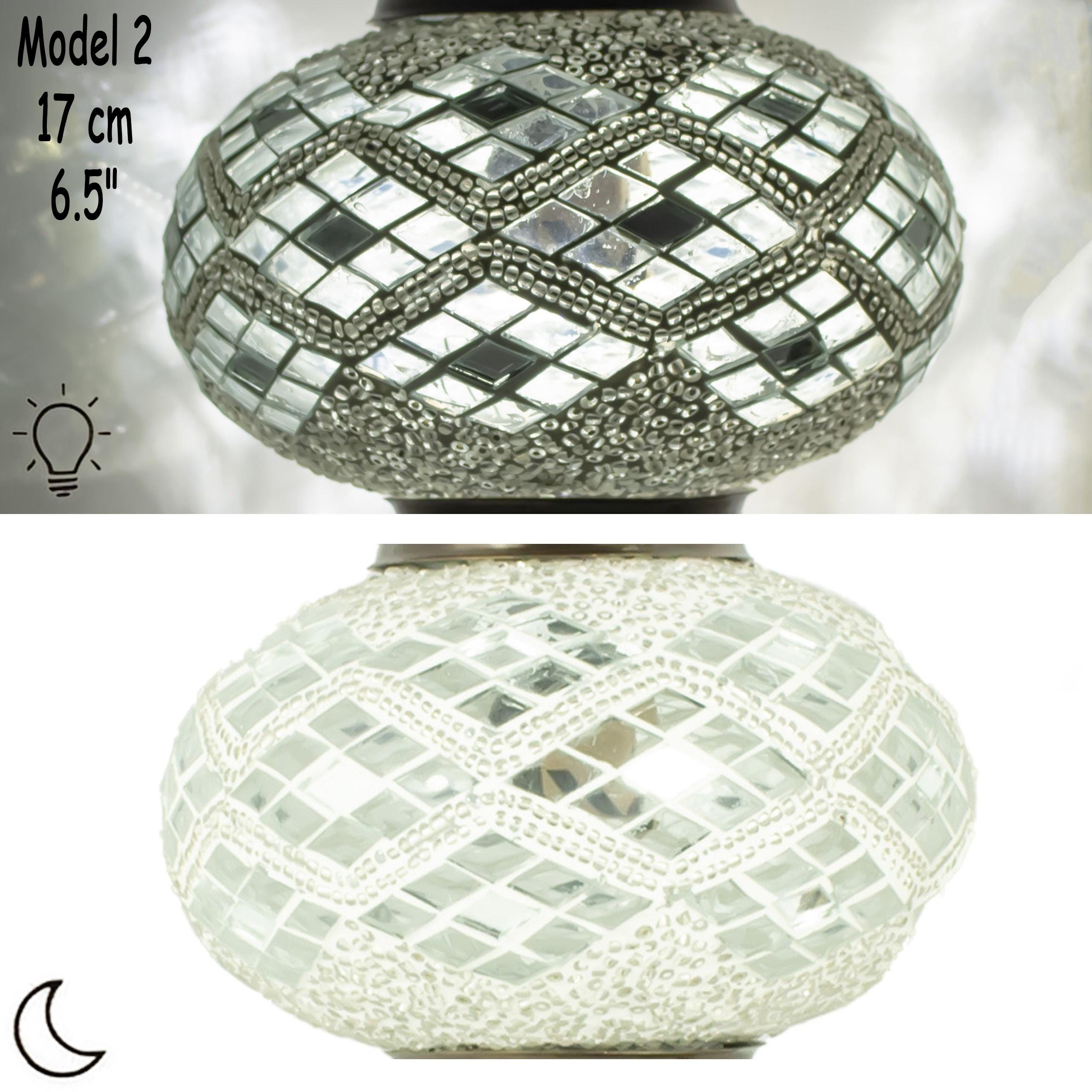 MoslandHome Turkish Mosaic Lamp Glass Replacement Globe 6.5in Handmade