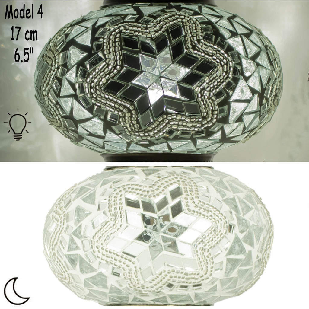 MoslandHome Turkish Mosaic Lamp Glass Replacement Globe 6.5in Handmade