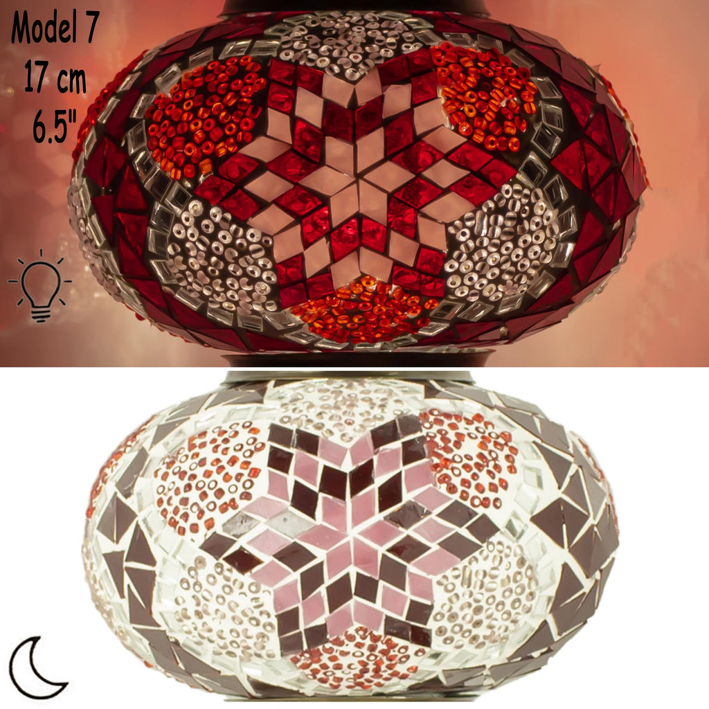 MoslandHome Turkish Mosaic Lamp Glass Globe Replacement 6.5in Handmade