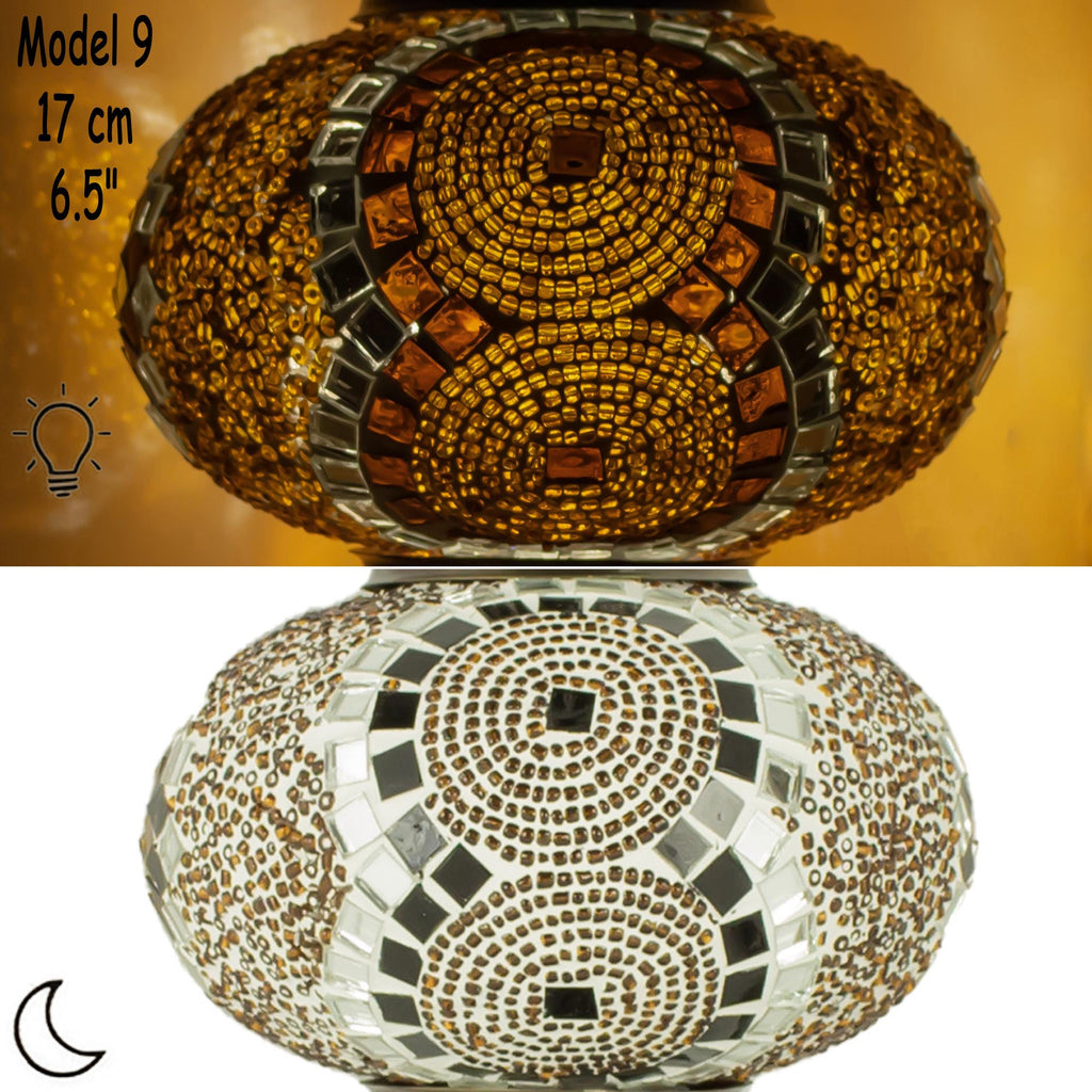 MoslandHome Turkish Mosaic Lamp Glass Replacement Globe 6.5in Handmade