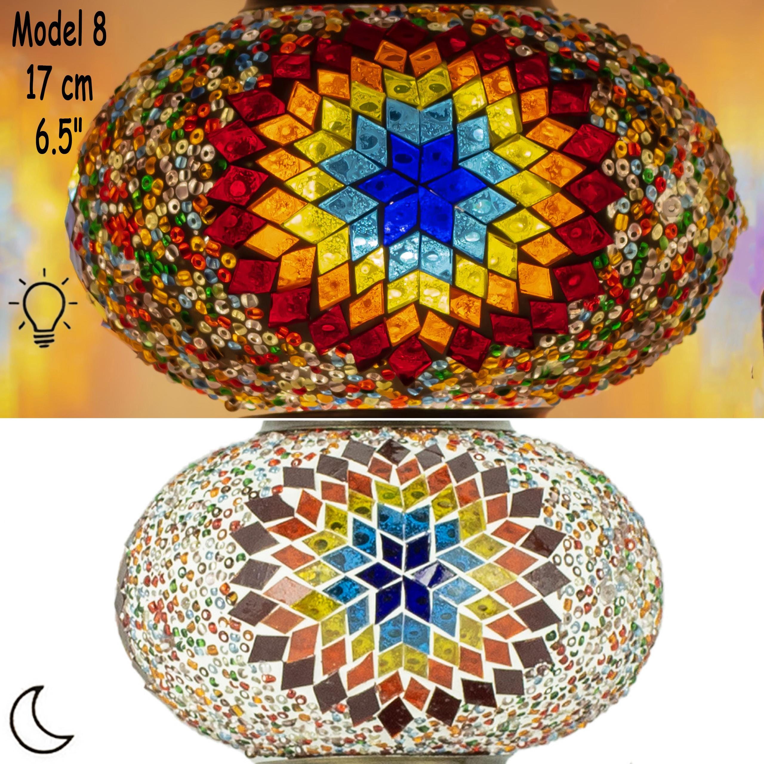 MoslandHome Turkish Mosaic Lamp Glass Replacement Large Globe 6.5in