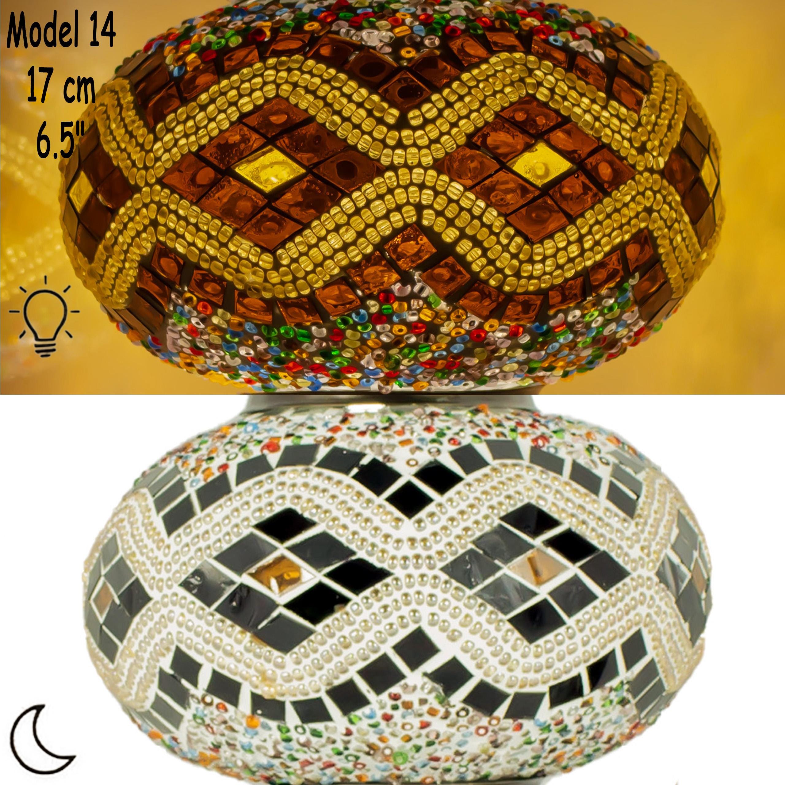 MoslandHome Handmade Turkish Mosaic Glass Lamp Globe 6.5in Replacement Shade