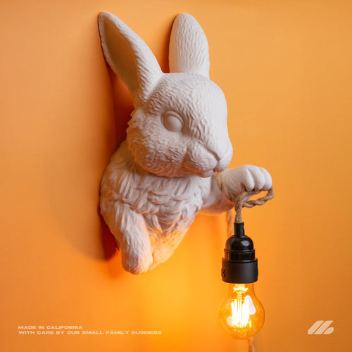 April16studio Bunny Sconce Rabbit Wall Lamp Animal Head Light White