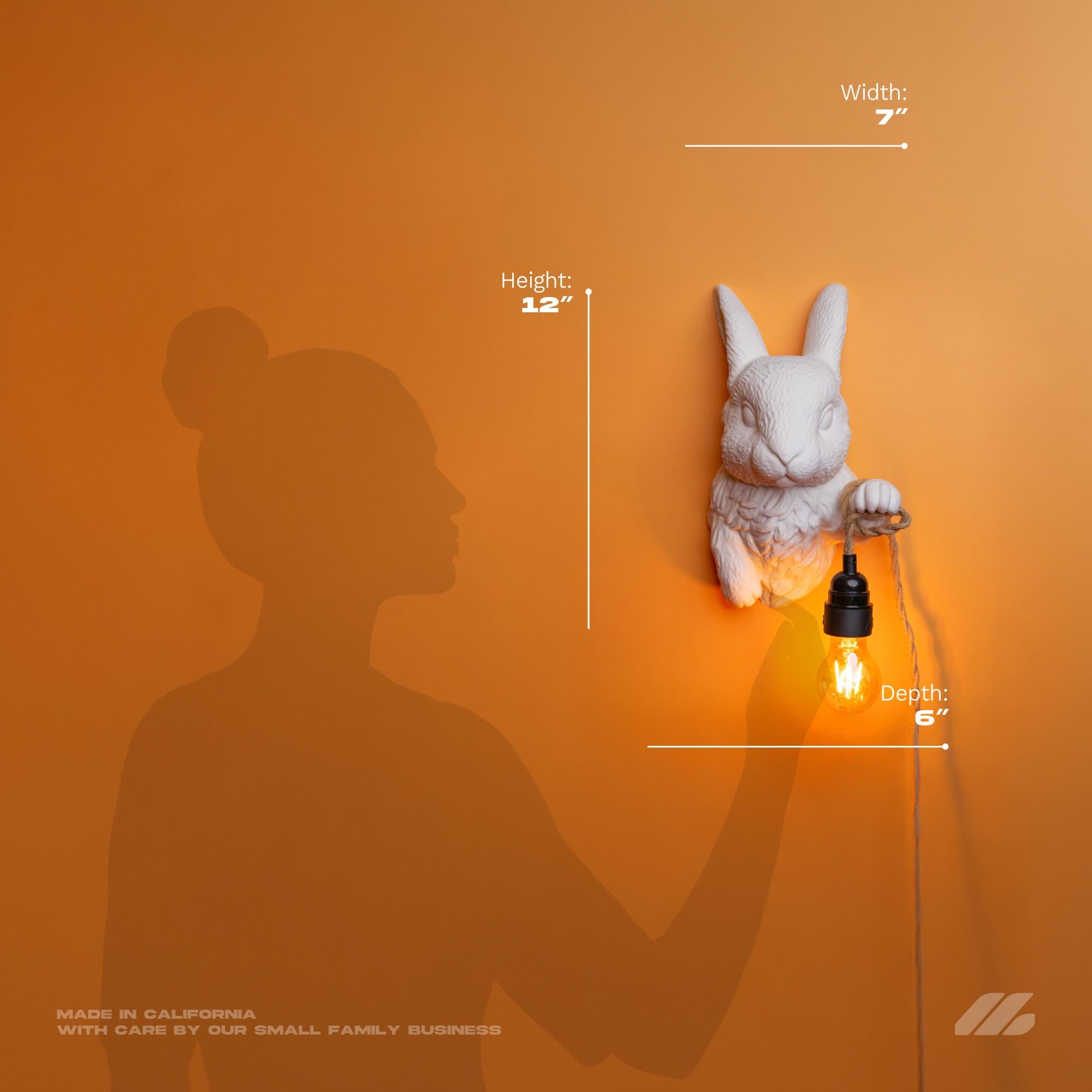 April16studio Bunny Sconce Rabbit Wall Lamp Animal Head Light White