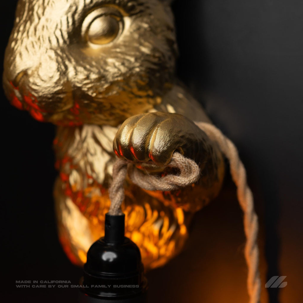 April16studio Gold Rabbit Wall Sconce Woodland Animal Wall Lamp