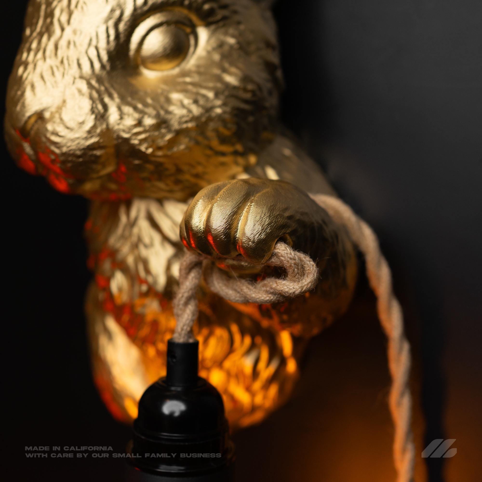 April16studio Gold Rabbit Wall Sconce Woodland Animal Wall Lamp
