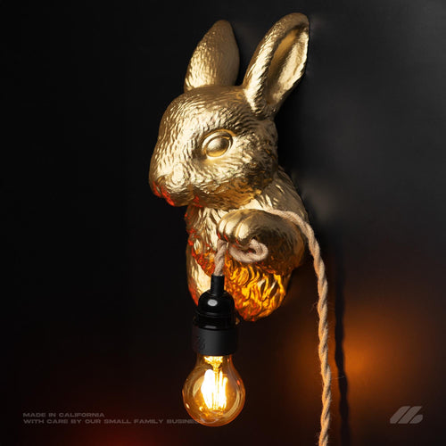 April16studio Gold Rabbit Wall Sconce Woodland Animal Wall Lamp