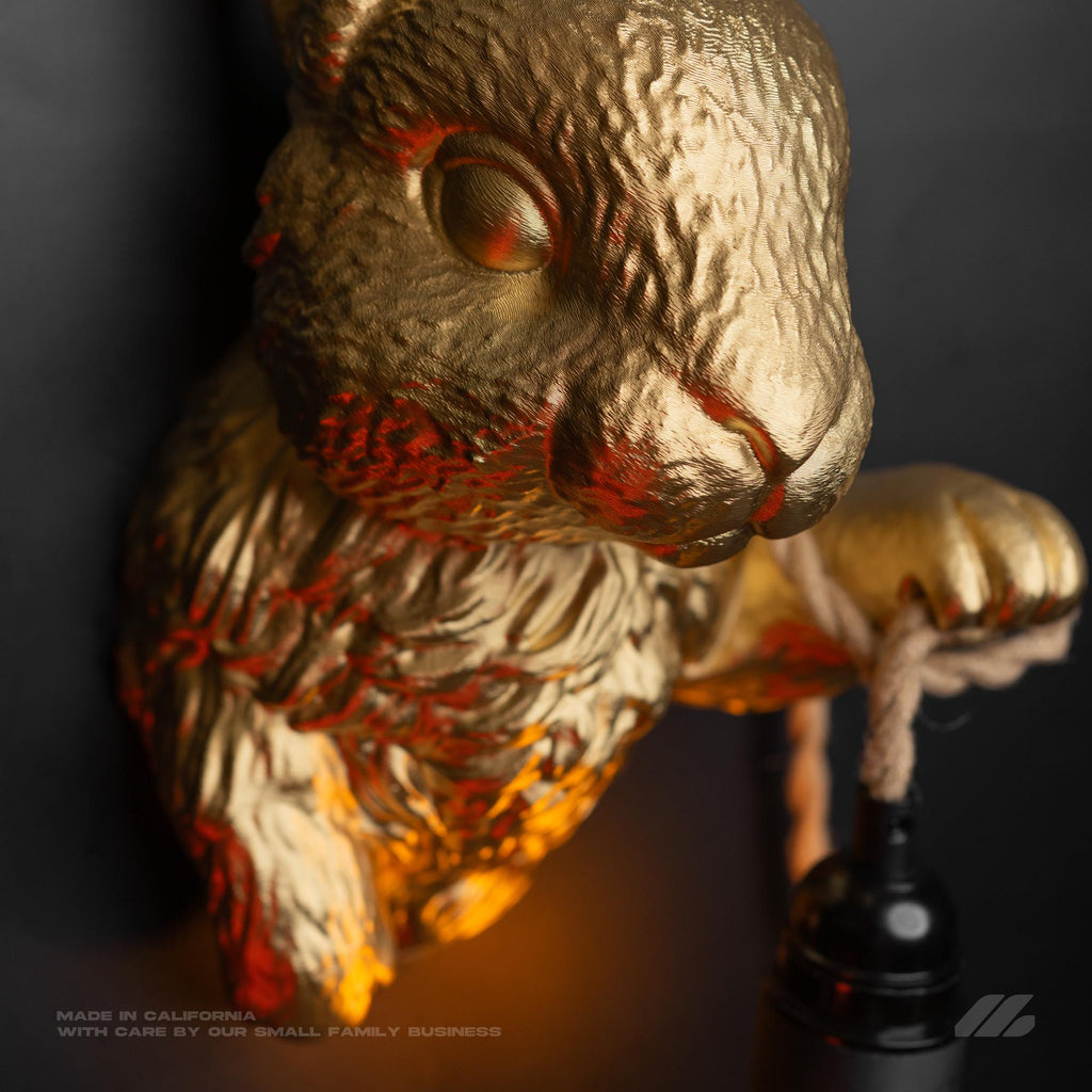 April16studio Gold Rabbit Wall Sconce Woodland Animal Wall Lamp