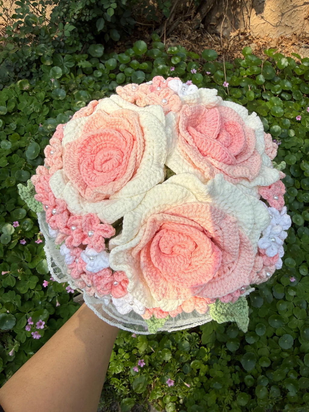 CrochetRecipe Handmade Crochet Wedding Bouquet Blush Pink