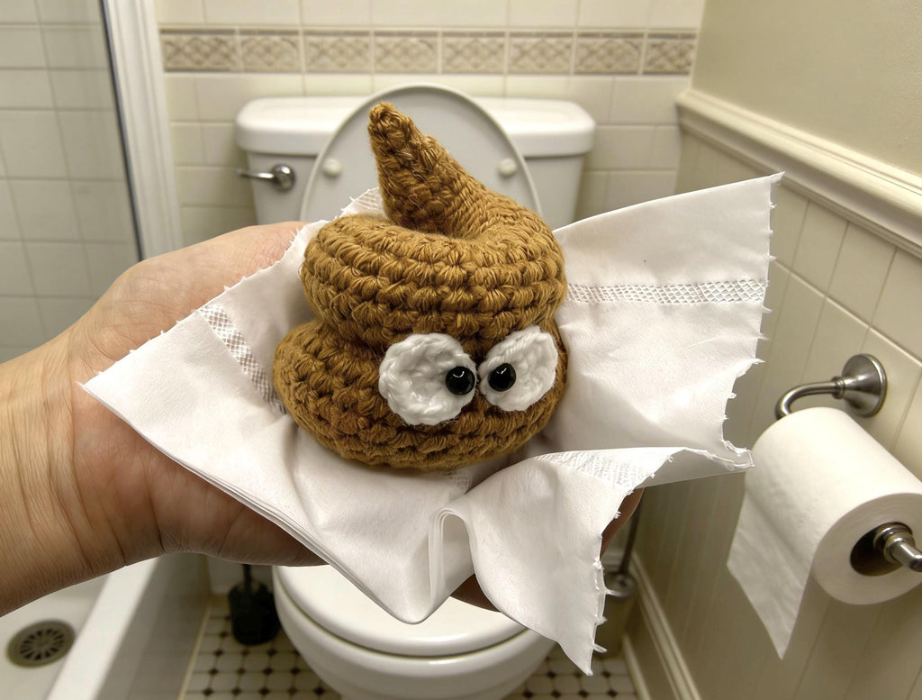 CrochetRecipe Handmade Crochet Toilet Paper Holder Reading Man
