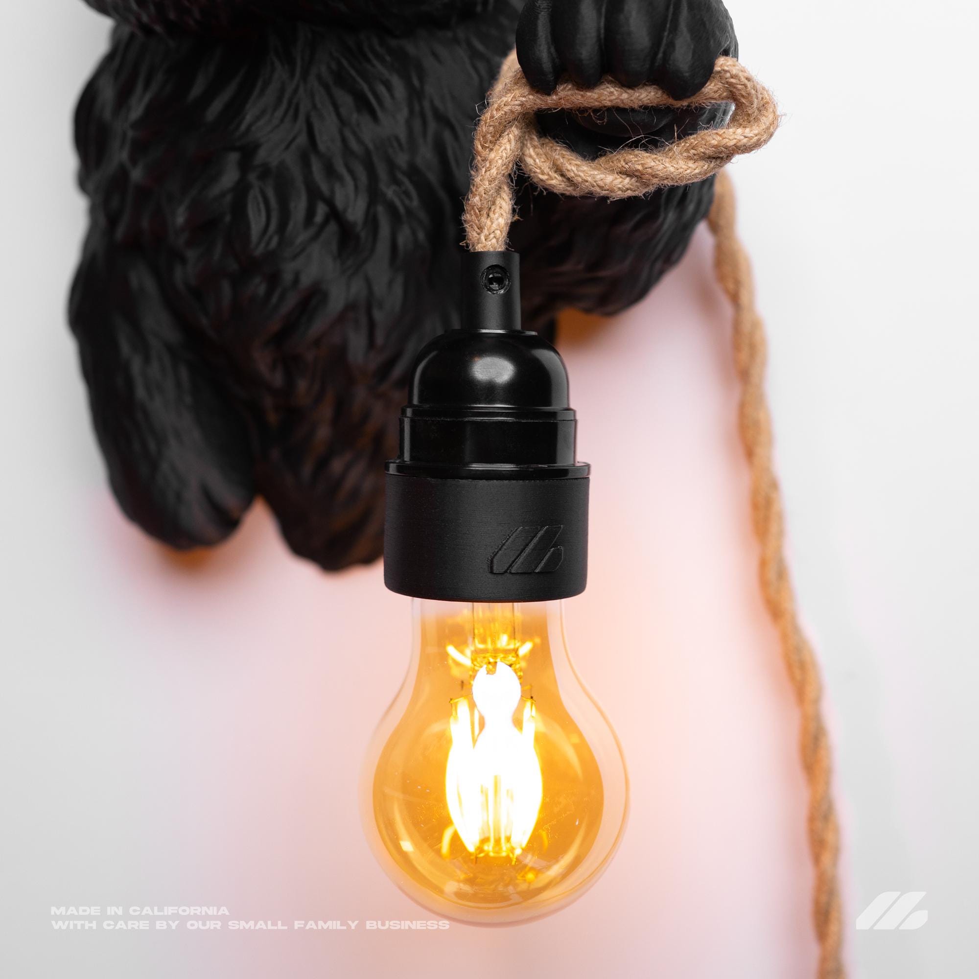 April16studio Matte Black Rabbit Wall Lamp 12in