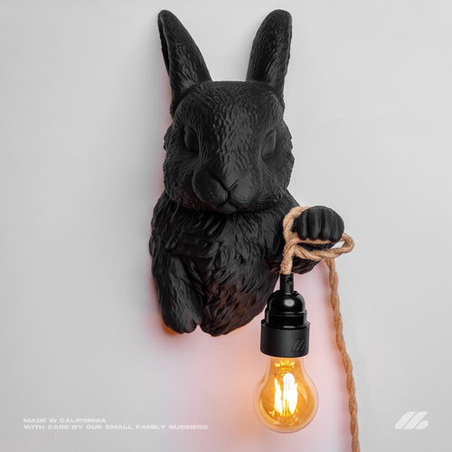 April16studio Matte Black Rabbit Wall Lamp 12in
