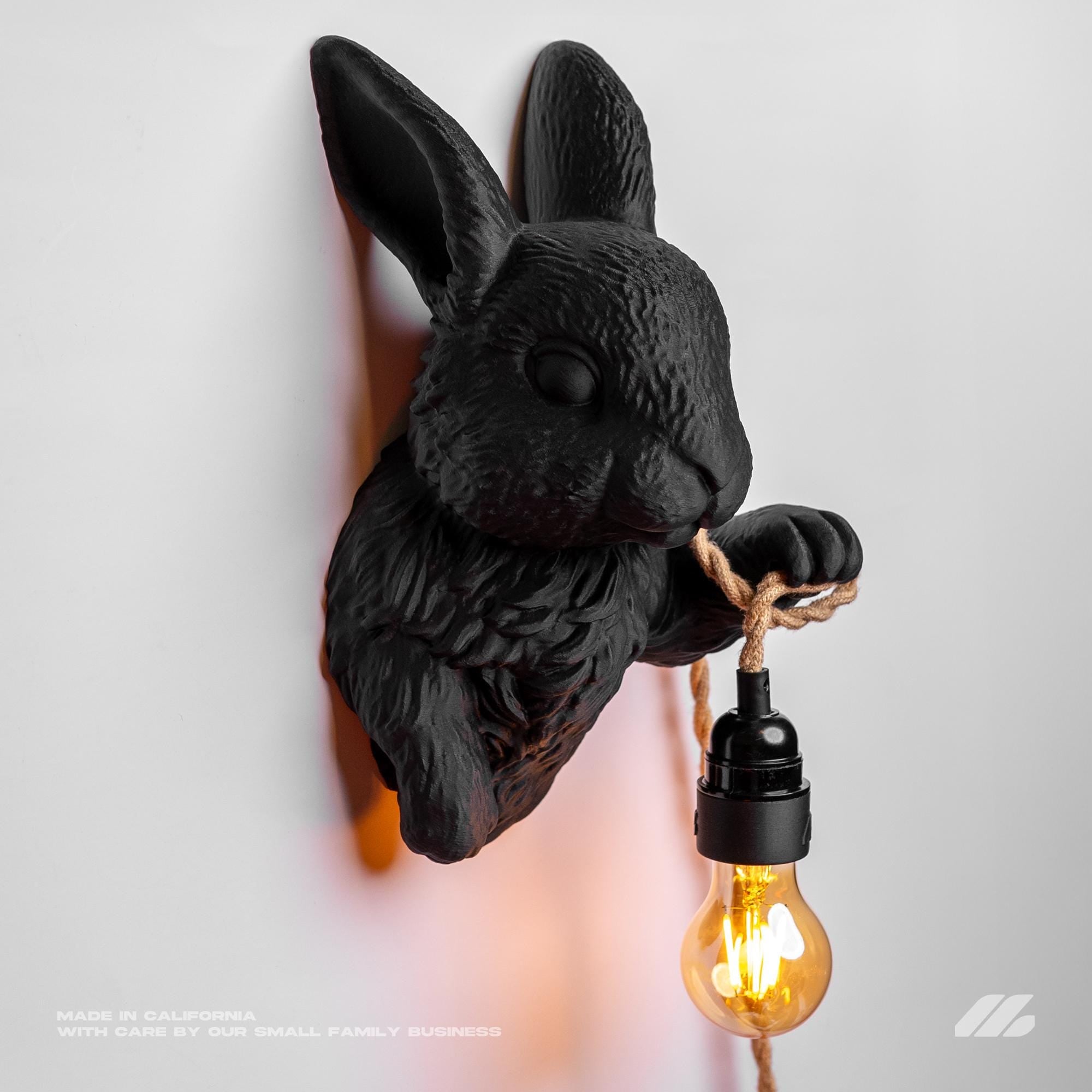 April16studio Matte Black Rabbit Wall Lamp 12in