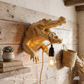 Gold Crocodile Wall Sconce 8.3in Alligator Head Hanging Decor