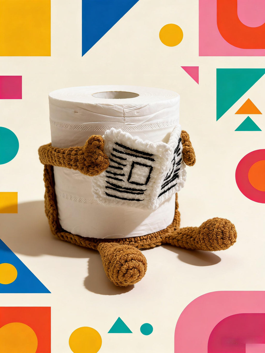 CrochetRecipe Handmade Crochet Toilet Paper Holder Reading Man