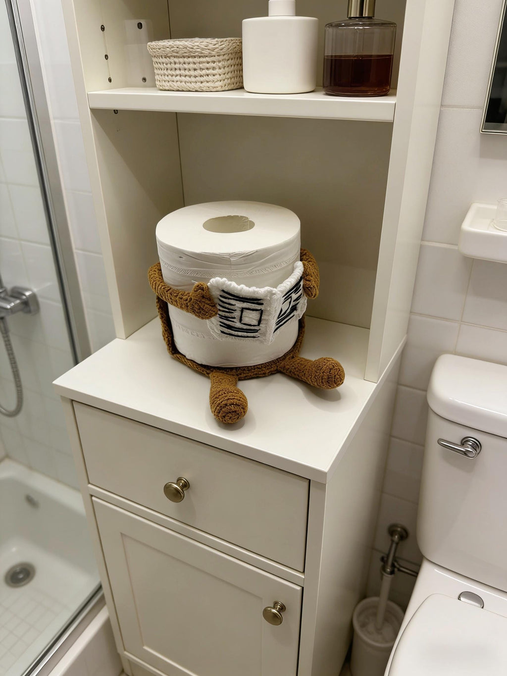 CrochetRecipe Handmade Crochet Toilet Paper Holder Reading Man