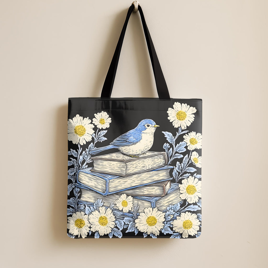 LELORESTORE Bookish Tote Bag Wildflower Floral Design Book Club Readers
